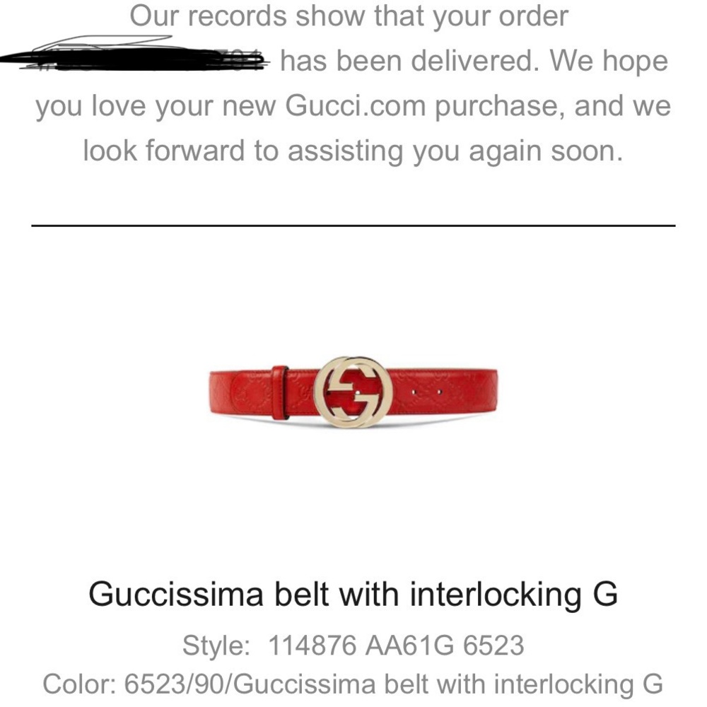 Gucci Red Embossed Leather Belt with Gold Double G Buckle - Picture 4 of 4